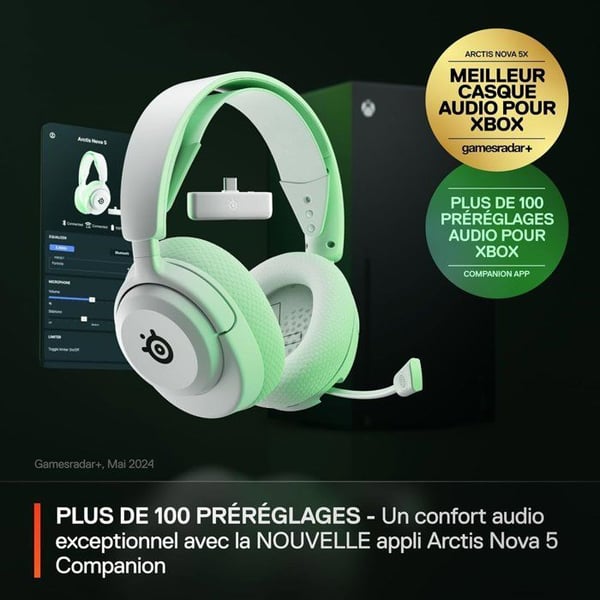 Tr�dl�st Gaming Headset - STEELSERIES - Arctis Nova 5X - Hvid