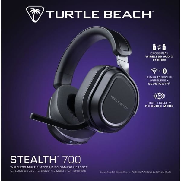 Langattomat monik�ytt�iset pelikuulokkeet - TURTLE BEACH - Stealth 700PC (Gen3) - Musta