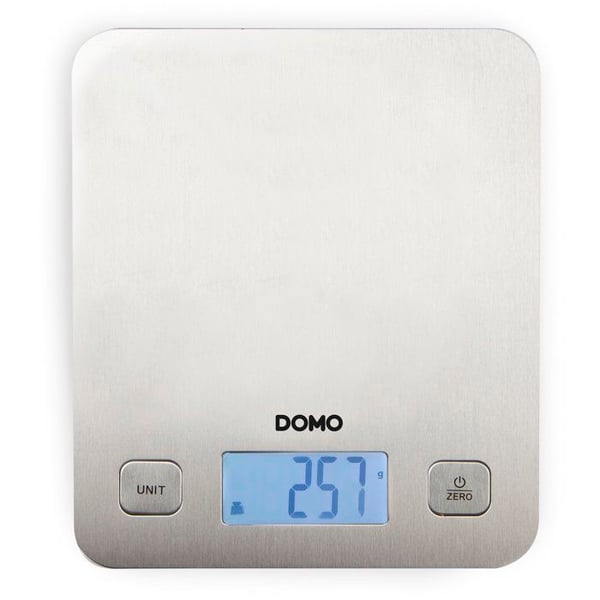 DOMO DO9239W - Elektronisk kulinarisk vægt - Tare - Auto stop - Op til 1 gram - Rustfrit stål vejepande