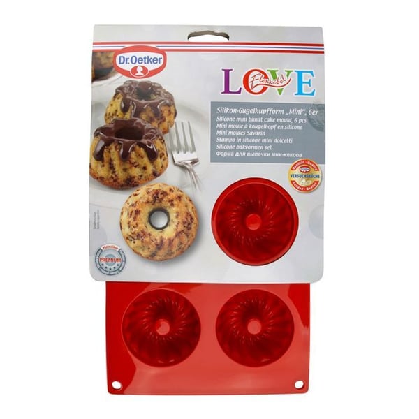 kpl kougelhof-muotteja, joissa on 6 koloa - DR OETKER - Flexxibel Love - 30 x 18 cm