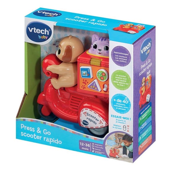 VTECH BABY - PRESS & GO SCOOTER RAPIDO - Rød