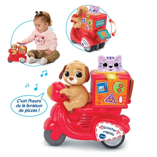 VTECH BABY - PRESS & GO SCOOTER RAPIDO - Rød