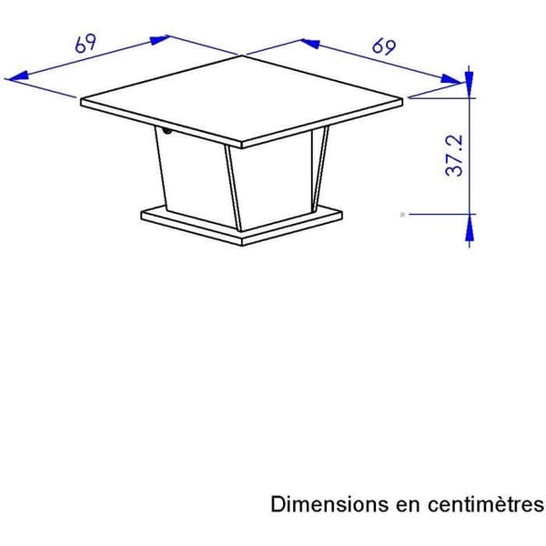 ATOS Bar Sofabord - Firkantet - Helvezia Eg / Hvid - 69 x 69 x 38 cm