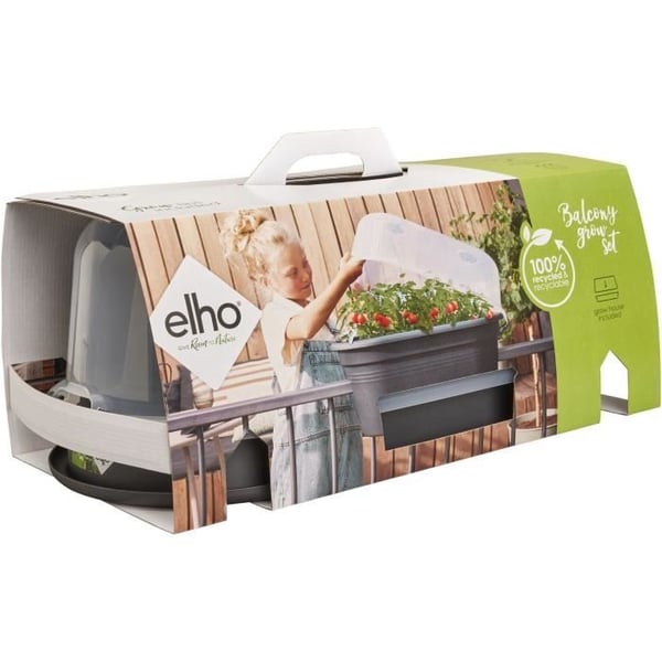 ELHO - Gb Balconniere Set De Cult 55 - Living Black - L 55 x B 28,5 x H 25 cm - Balkong - 100% återvunnet