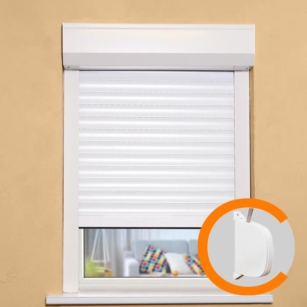 FRANKRIKE-COMBI Manuell slutare PVC-rullande slutare med rem - L 120 x H 120 cm