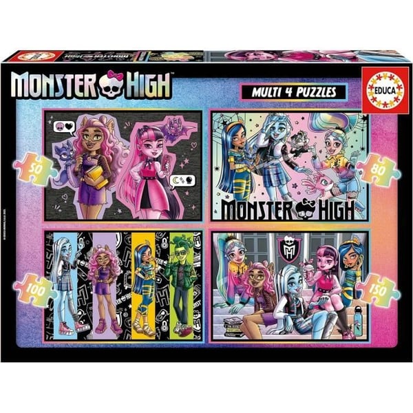 4 progressiva pussel - EDUCA - Multi 4 Monster High 50-80-100-150