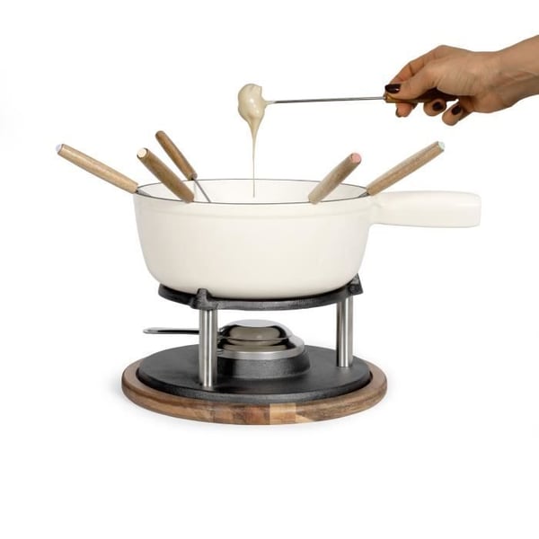 Perinteinen fondue-setti - LIVOO - MEN426C - 2,6 l - 6 hengelle - Emaloitu valurauta - 6 haarukkaa - Fondue-kattila sopii kaikille l�mm�nl�hteille