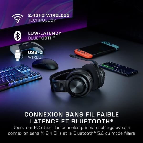 Takana avoimet langattomat pelikuulokkeet - TURTLE BEACH - Atlas� Air - PC:lle - Musta