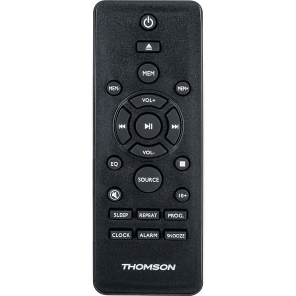 Bluetooth-mikroj�rjestelm� - THOMSON - Puu/Musta - FM/CD/MP3/USB-radio, 20W RMS, FM RDS-viritin, Kuulokeliit�nt�, Kaukos��din, Virtal�hde. 230V