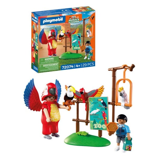 Playmobil 72074 Zoo: Farverig papeg�jemaskot og barn