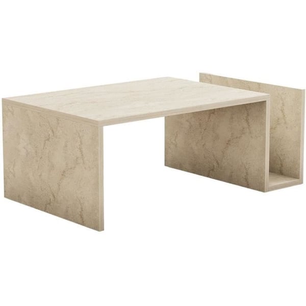 Sofabord - MEMO - Rektangulært - Travertin marmorlook - 86,8 x 32,4 x 50 cm