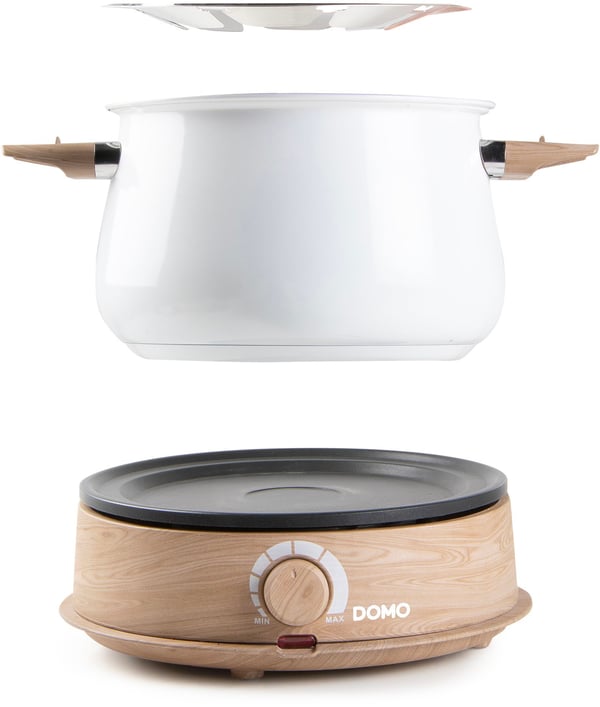 Fonduesetti - DOMO - DO736F - 1500 W - 2 L - 8 hengelle - Valkoinen/Puu