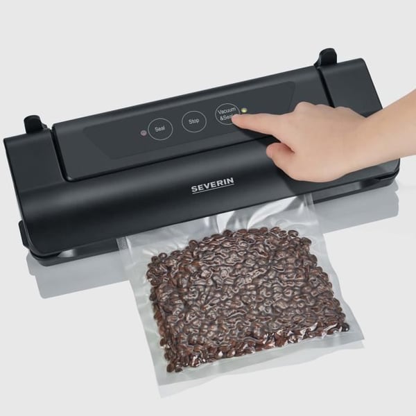 SEVERIN FS3610 Kompakt sodavand - Automatisk st�vsugning og forsegling - Holder mad frisk 8 gange l�ngere / sort