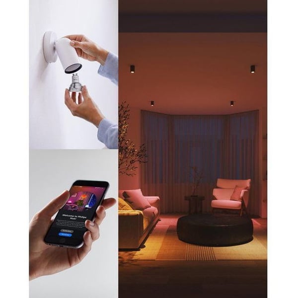 GU10 Connected LED Spotlight - PHILIPS HUE - Hvidt og farvet lys - 4,7W - 2200-6500K - 345 lumen