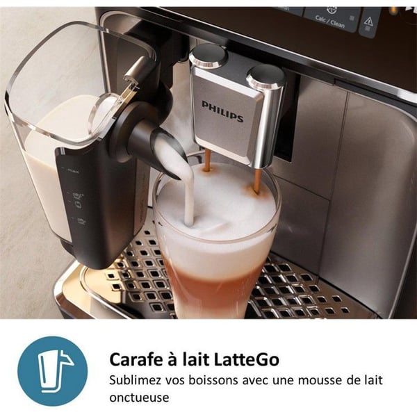 Philips EP2339/40 2300-sarjan espressokone jauhimella - LatteGo - 4 resepti� - keraaminen jauhin - pantterinmusta