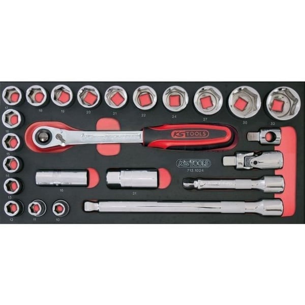 Modul - KS TOOLS - 714.0158 - V�rkt�jss�t med 3 skuffer - Til vogn - 158 dele