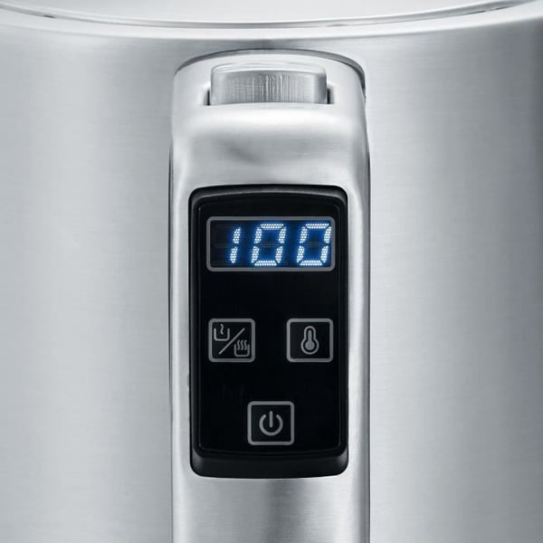 SEVERIN WK3418 vedenkeitin 1,7 L, s��dett�v� l�mp�tila 100 � C asti, 5 � C: n askelet, LCD-n�ytt�, bisfenoli A vapaa, 360 � pohja, ruostumaton ter�s