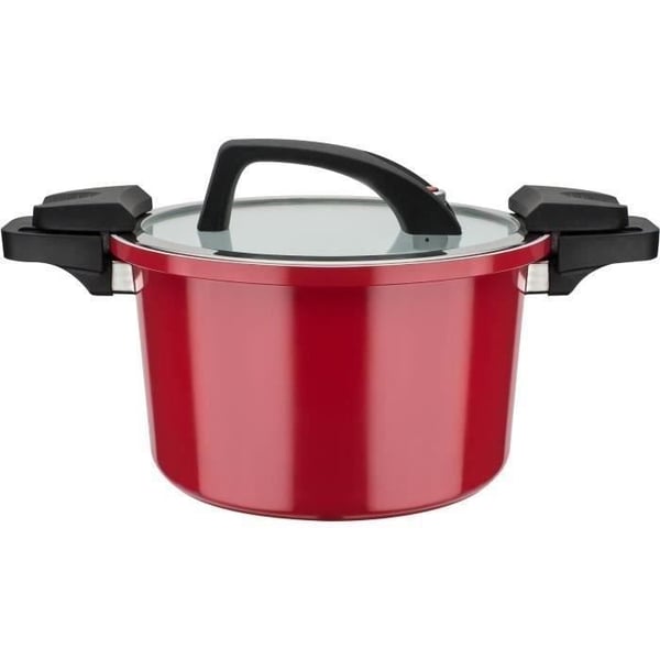 Matalapainekeitin - GSW - 24 cm - 6 L - Taottu alumiini - Induktio - Punainen