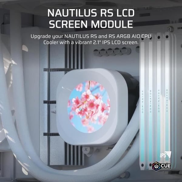 CORSAIR - NAUTILUS LCD RS - Sk�rmmodul - Hvid