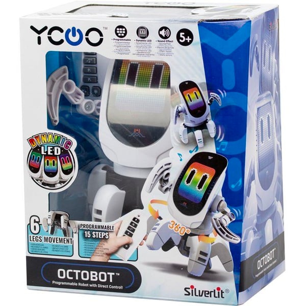Fjernbetjent programmerbart leget�j - SILVERLIT - YCOO OCTOBOT SQUID - Rotation - Bl� - Fra 5 �r