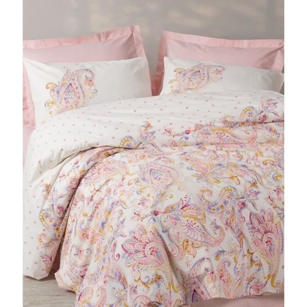 Bäddset - 1 påslakan 220 x 240 cm + 2 örngott 60 x 60 cm - 100% bomull - Rosa