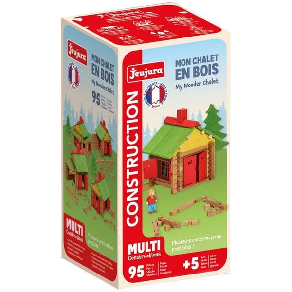 JEUJURA - Puinen rakennussetti - Puinen m�kkini - 95 palaa - Ik� 5+
