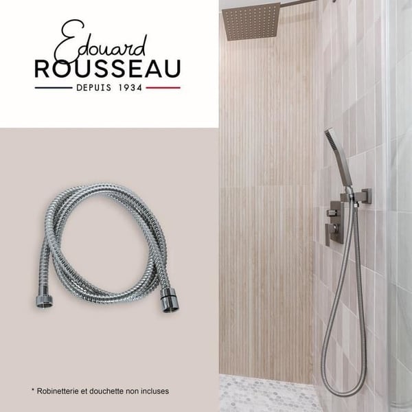 Bruserslange - ROUSSEAU - Metalm�trikker - Sikkerhedskrympe - L�ngde 2 m - Enkeltgrebs forkromet rustfrit st�l