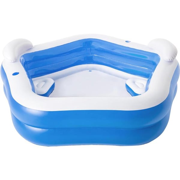 BESTWAY ottekantet oppustelig pool med s�der og nakkest�tte 213 x 206 x 69 cm