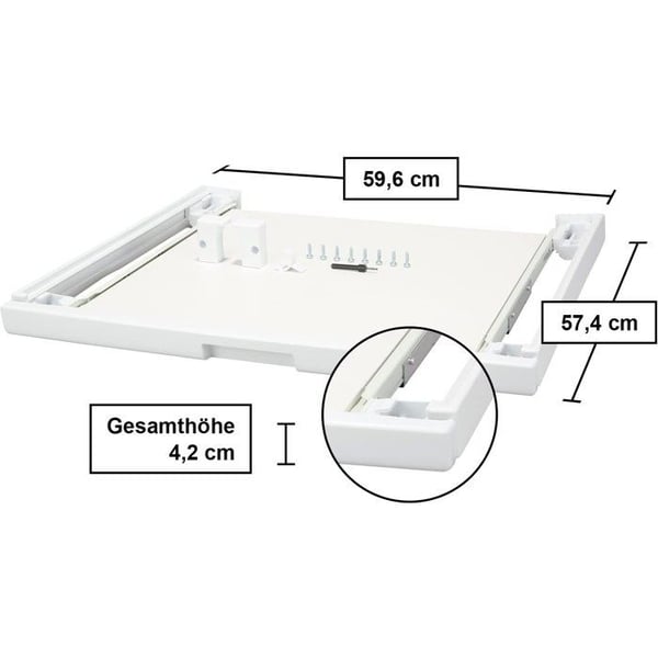 Stables�t - BOSCH - WTZ11400 - Med glidende bakke - 60 cm - Hvid