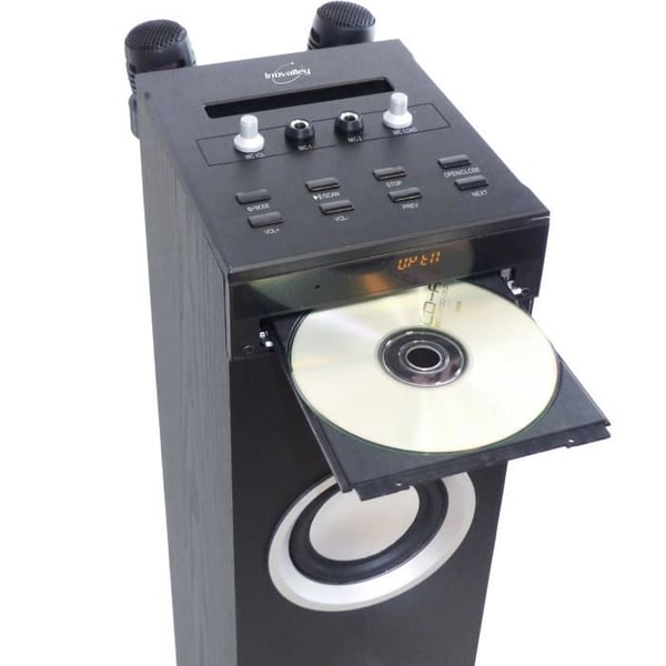 Inovalley HP49CD - Bluetooth lydt�rn - CD afspiller og karaoke funktion - 100W - FM radio - USB port - Aux-in indgang - Sort