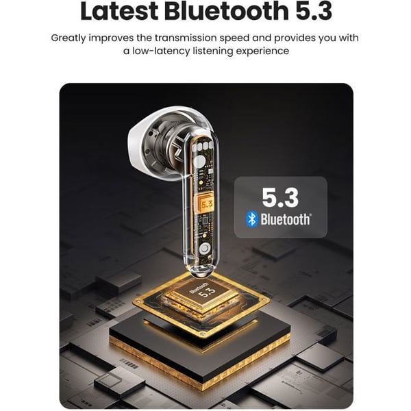 Langattomat nappikuulokkeet - UGREEN - Malli H5 - Puoli-korvakuulokkeet Bluetooth - Valkoinen