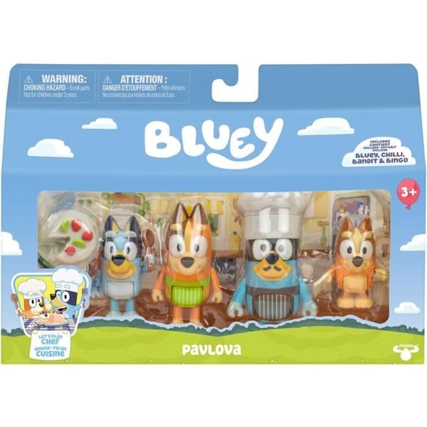 Pakke med 4 figurer - BLUEY - Familien i k�kkenet