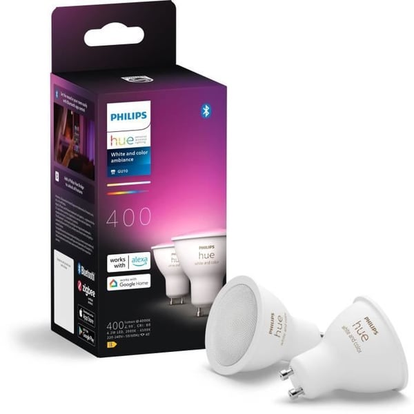 PHILIPS-forbundne LED-p�rer, der tilbyder justerbar lysstyrke og et bredt udvalg af farver.