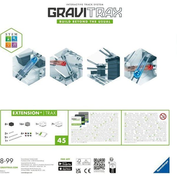 GraviTrax Trax jatkosetti / kiskot - 224142 - 8 vuodesta Ravensburger