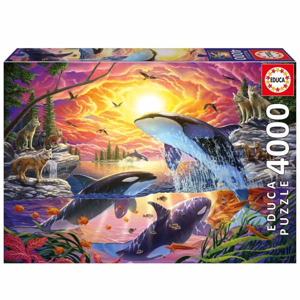 Palapeli - EDUCA - Miekkavalaat ja sudet - 4000 palaa - 136 x 96 cm - Aikuisille 15-vuotiaista yl�sp�in