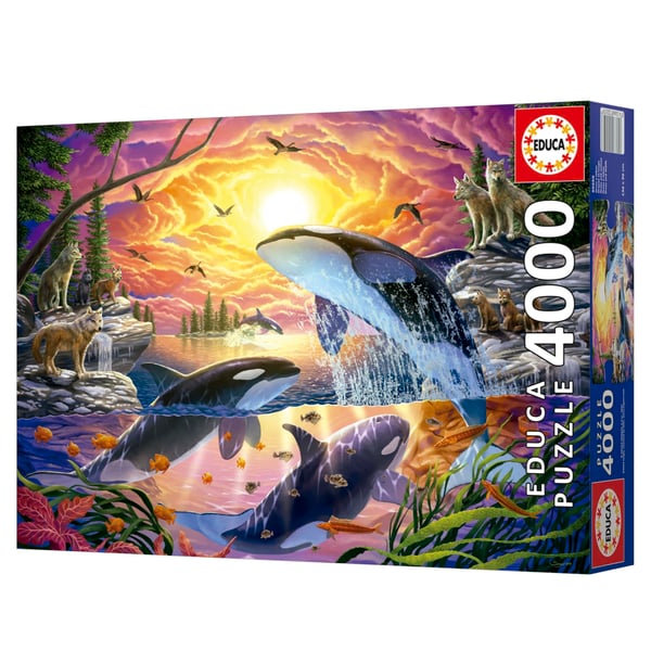 Palapeli - EDUCA - Miekkavalaat ja sudet - 4000 palaa - 136 x 96 cm - Aikuisille 15-vuotiaista yl�sp�in