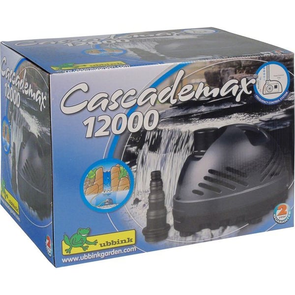 Vandfaldspumpe - UBBINK - Cascademax 12000 - Gennemstr�mningshastighed 11.800 l/t - L�fteh�jde 6 m - Str�mforbrug 100 W
