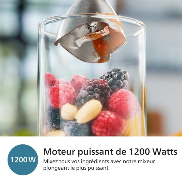 Sauvasekoitin - PHILIPS Series 5000 - HR2684/00 - 1200 W - Harmaa/Musta