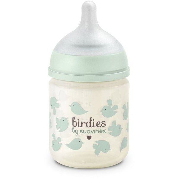 Glasbabyflaske - SUAVINEX - Birdies - SX Pro XS sut - 120 ml - 0 til 3 m�neder - Gr�n