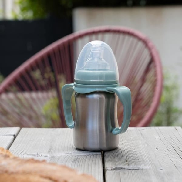 Oppimiskuppi - THERMOBABY - Ruostumaton ter�s - 180 ml - Kaktuksenvihre� - Ergonominen ja tiivis