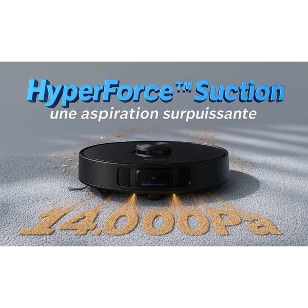 EZICLEAN PureFlow MAX robotst�vsuger og moppe - Tilsluttet LiDAR med t�mningsbase - 14.000 Pa - 4 L - Sort