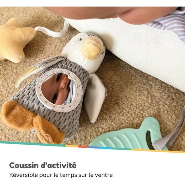 Mjuk interaktiv kudde - NUBY - Tummy Time - Grå / Vit