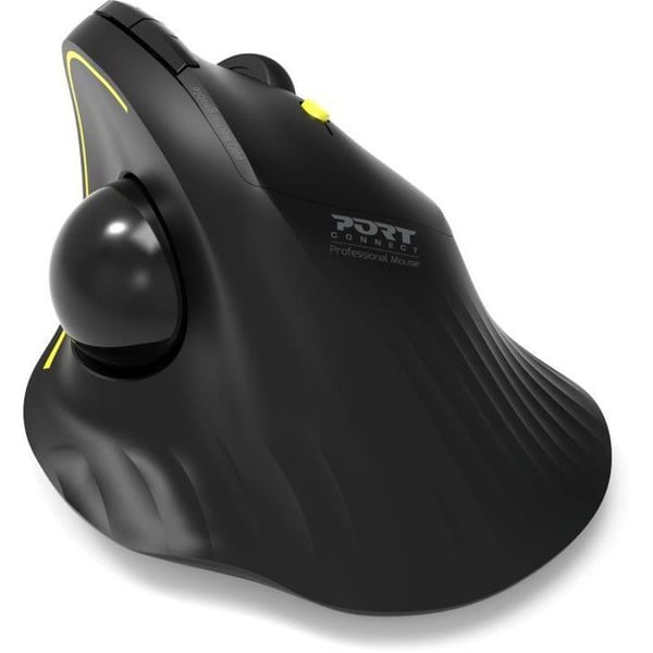 Langaton Hiiri - PORT Designs - 900719 TRACKBALL ERGO - Bluetooth & 2.4 GHz - Ladattava - Musta