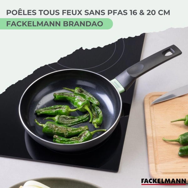 2 paistinpannun setti - FACKELMANN - Brandao - Keraaminen tarttumaton - 16 ja 20 cm