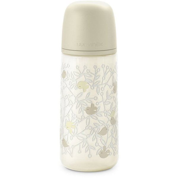 SUAVINEX Birdies Nappflaska - SX Pro L Napp - 360 ml - 6 månader och äldre - Beige