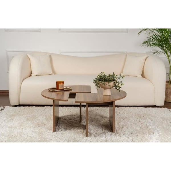 Sofabord - MOIRA - Rundt - Valnød - 90 x 90 x 41 cm