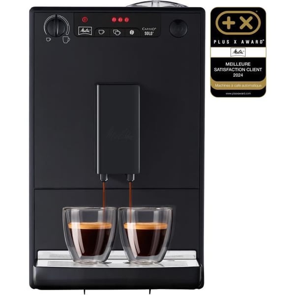 MELITTA E950-222 Automaattinen espressokone Caffeo Solo -hiomakoneella - puhdas musta