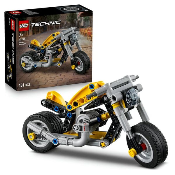 LEGO Technic 42225 Gul Motorcykel - Byggeleget�j fra 7 �r - Gaveid� til drenge eller piger