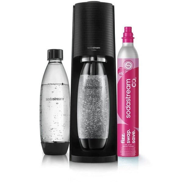 SODASTREAM TERRANLV - TERRA Black Machine Pack 2 LV pulloa + 1 CQC vaihtosylinteri