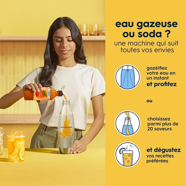 SODASTREAM TERRANLV - TERRA Black Machine Pack 2 LV pulloa + 1 CQC vaihtosylinteri